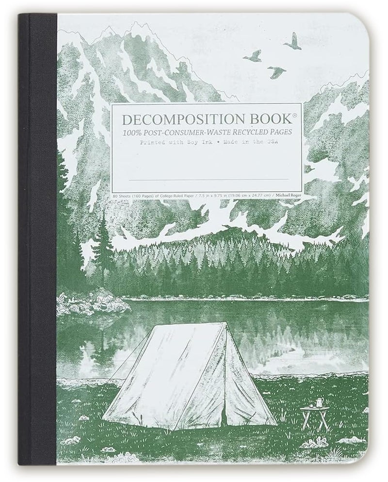 Decomposition Mountain Lake College Ruled Composition Notebook - 9.75 x 7.5 Journal with 160 Lined Pages - Notebooks for School Supplies, Home & Office - 100% Recycled Paper - Made in USA - Image 1